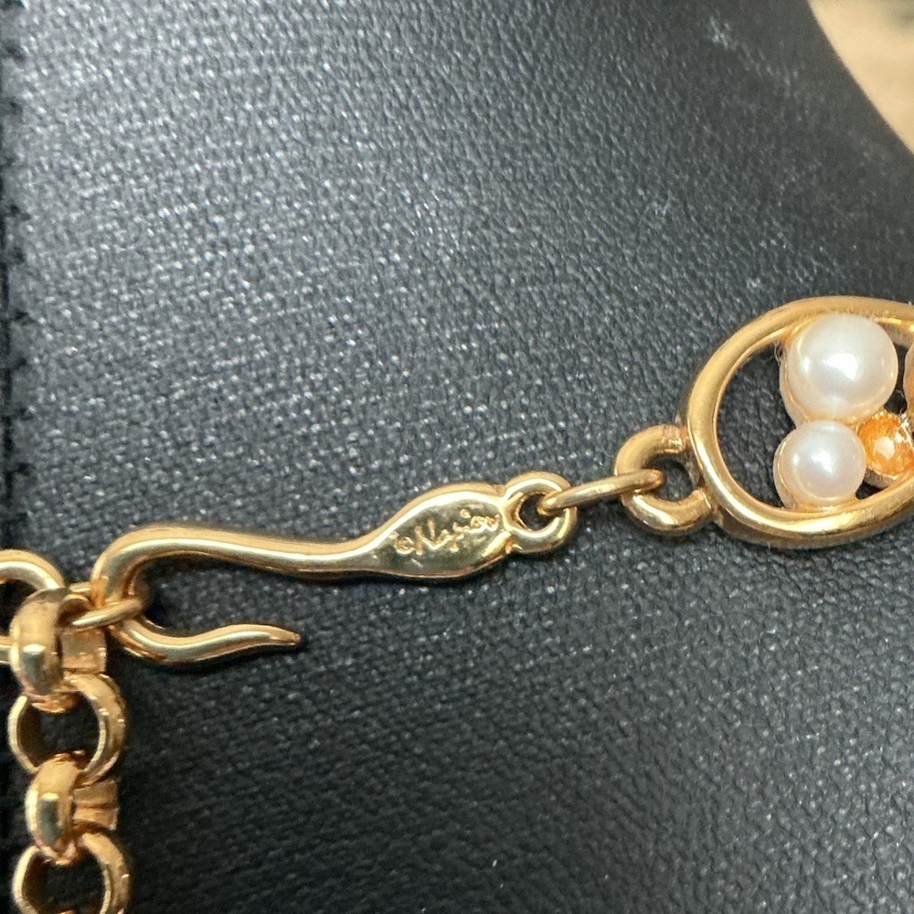 Napier XO Vintage Gold Tone Pearl Choker - Picture 3 of 5